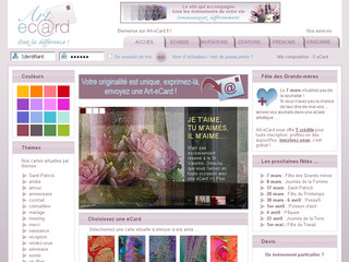 Aperçu visuel du site http://www.art-ecard.fr