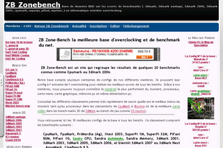 Base de donnée ( BDD ) sur les scores des benchs - Zonebench.com