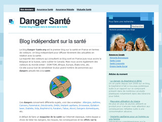 Aperçu visuel du site http://www.danger-sante.org
