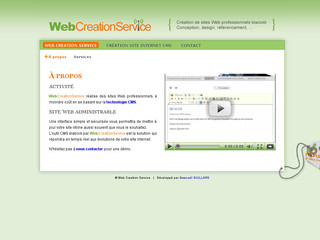 Aperçu visuel du site http://www.webcreationservice.com