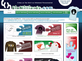 Boutique SixMilliards : Créer un tee shirt à votre image - Sixmilliards.com