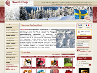 Aperçu visuel du site http://www.swedishop.eu