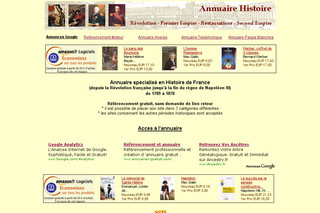 Annuaire Histoire / Revolution, Empires, Restauration