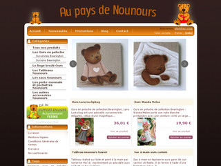 Aperçu visuel du site http://www.aupaysdenounours.com