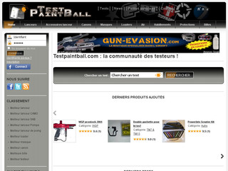 Aperçu visuel du site http://www.testpaintball.com