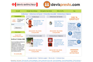 Aperçu visuel du site http://www.devis-extincteur.com
