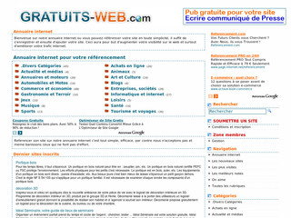 Gratuits Web : Des sites gratuits et de qualité - Gratuits-web.com