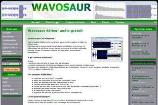 Aperçu visuel du site http://fr.wavosaur.com/