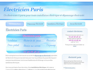 Aperçu visuel du site http://www.electricien-paris.com
