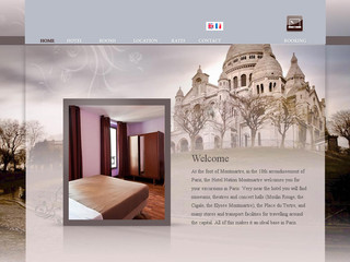 Aperçu visuel du site http://www.hotelnationmontmartre.com/fr/hotel.html