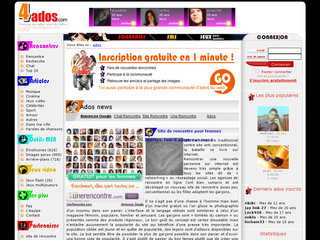 Aperçu visuel du site http://www.4ados.com