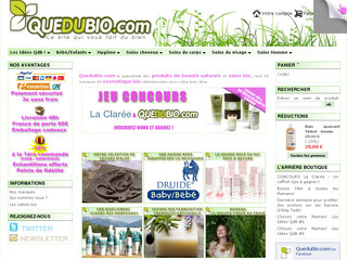 Aperçu visuel du site http://www.quedubio.com