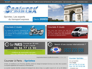 Aperçu visuel du site http://www.coursier-sprintex.com/