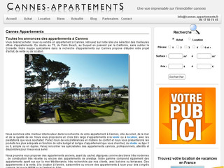 Aperçu visuel du site http://www.cannes-appartements.fr
