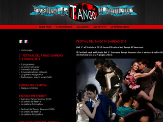 Aperçu visuel du site http://www.festivaldeltango.it/fr/