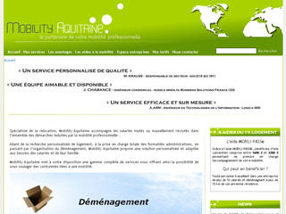 Aperçu visuel du site http://www.mobility-aquitaine.fr