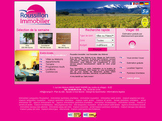 Aperçu visuel du site http://www.roussillonimmobilier.com/