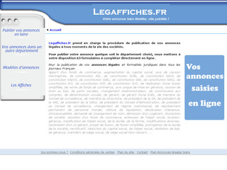 Aperçu visuel du site http://www.legaffiches.fr/