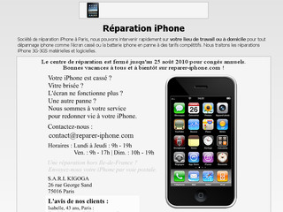 Aperçu visuel du site http://www.reparer-iphone.com