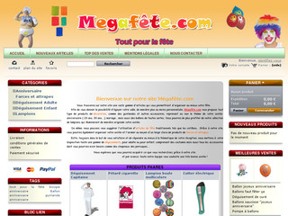 Aperçu visuel du site http://www.megafete.com