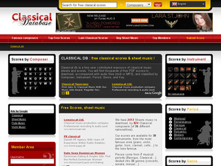 Aperçu visuel du site http://www.classicaldb.com/fr/