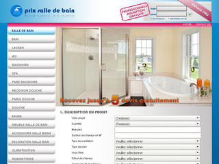 Aperçu visuel du site http://www.prix-salle-de-bain.fr/