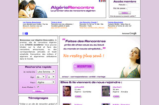 Aperçu visuel du site http://www.algerie-rencontre.com