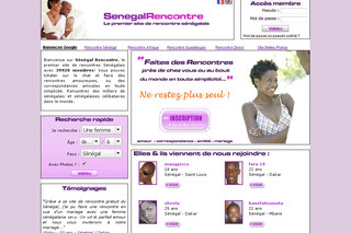 Aperçu visuel du site http://www.senegal-rencontre.com