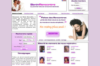 Aperçu visuel du site http://www.benin-rencontre.com