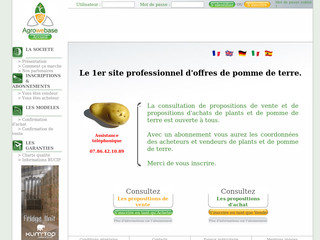 Agrowebase, site professionnel d'offres de vente et d'achat de pommes de terre