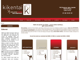 Aperçu visuel du site http://www.kikentai.eu