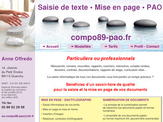 Proposition de service saisie de documents, mise en page PAO - Compo89-pao.fr