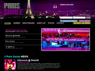 Aperçu visuel du site http://www.paris-soiree.fr