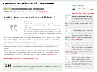 Guillain Barré : témoignages autour de la maladie - Sgbfrance.free.fr