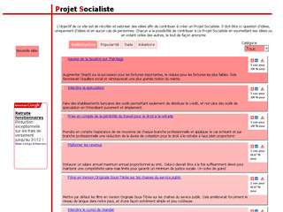 Aperçu visuel du site http://www.projet-socialiste.fr