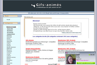 Aperçu visuel du site http://www.gifs-animes.net