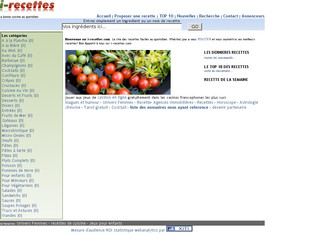 Aperçu visuel du site http://www.i-recettes.com