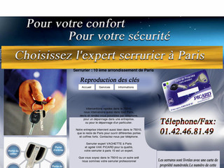Aperçu visuel du site http://www.serrurier-paris10.fr