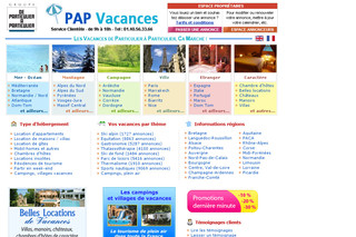 Aperçu visuel du site http://www.papvacances.fr