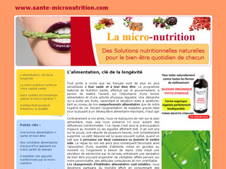 Aperçu visuel du site http://www.sante-micronutrition.com