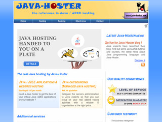 Aperçu visuel du site http://www.java-hoster.com