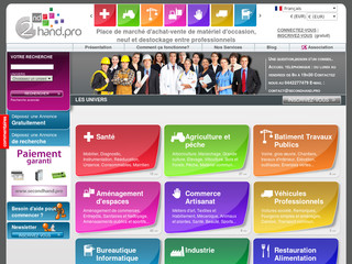 Aperçu visuel du site http://www.secondhand.pro
