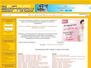 Aperçu visuel du site http://www.bacfrancais.com