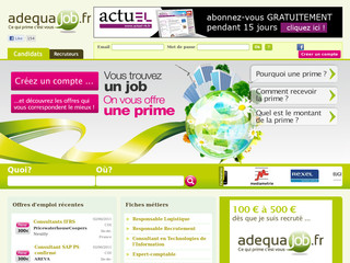 AdequaJOB, Offres d'emploi avec prime au candidat - Adequajob.fr