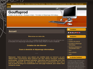 Aperçu visuel du site http://www.gouffaprod.com