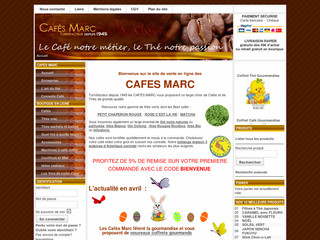 Aperçu visuel du site http://www.cafes-marc.fr