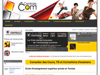 Aperçu visuel du site http://www.centralecom.tn
