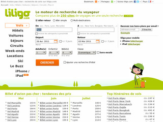 Aperçu visuel du site http://www.liligo.fr/