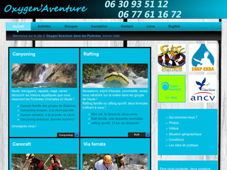 Aperçu visuel du site http://www.oxygen-aventure.com
