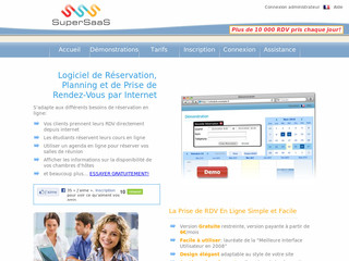 Aperçu visuel du site http://www.supersaas.fr